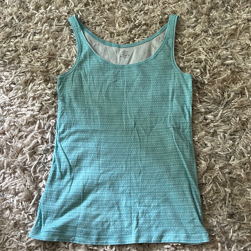 Loft turquoise and white tank size M